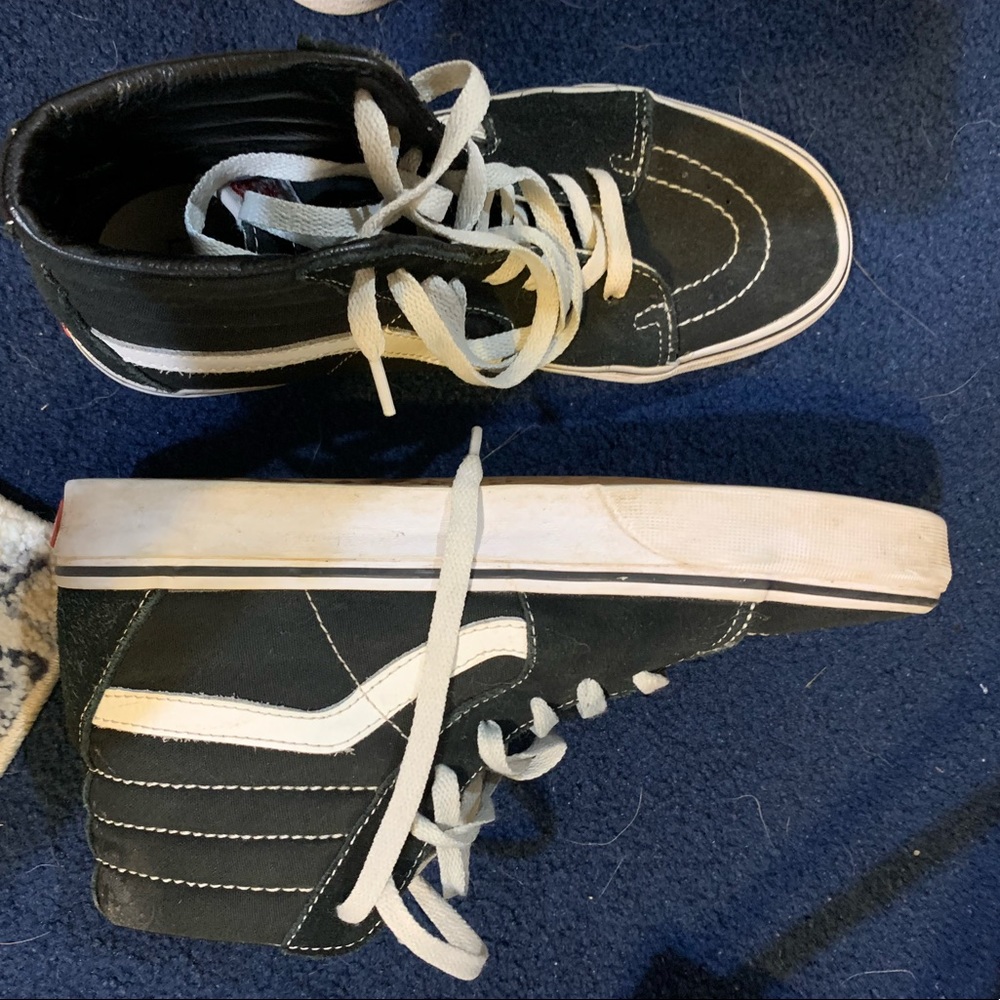 Vans Black and White High-Top Sneakers